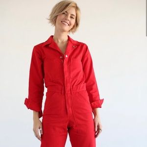Big Bud Press Red Mustang Long Sleeve Jumpsuit | Size XS